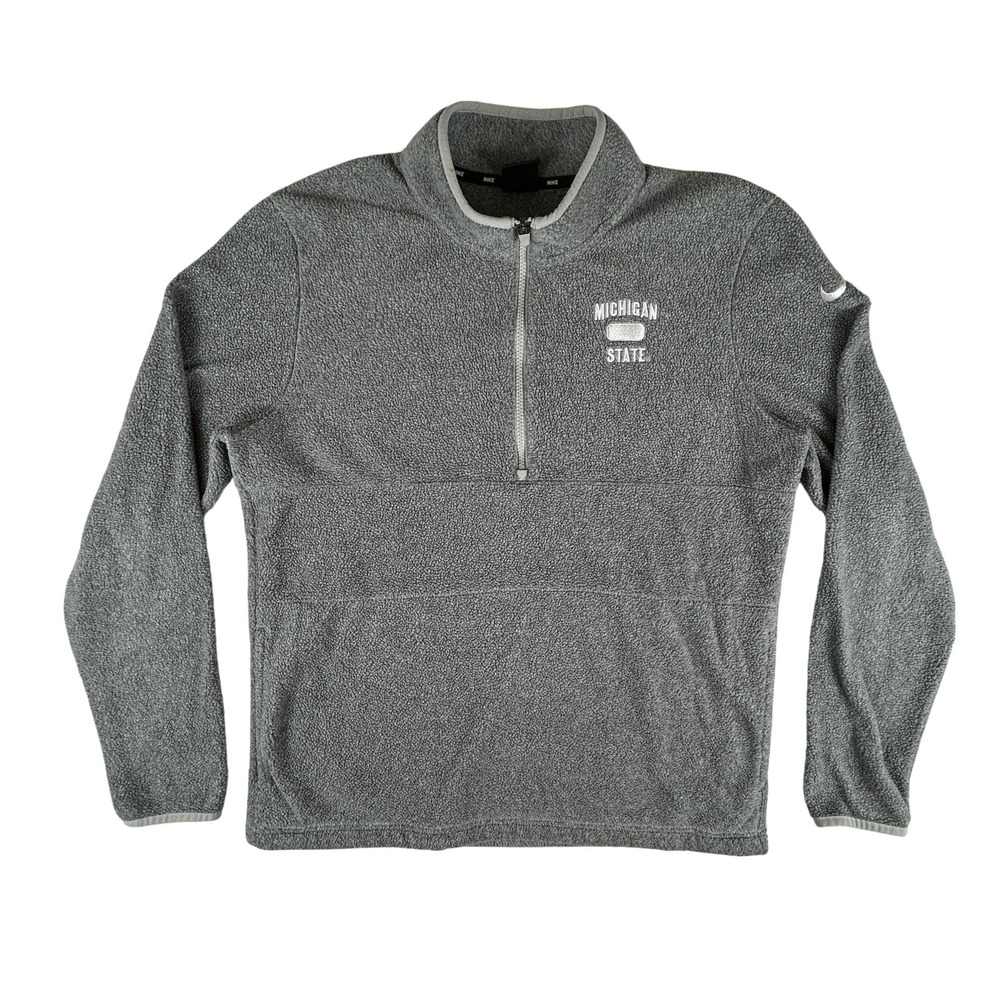 Michigan State Spartans Pullover Mens Medium Gray‎ NCAA Basketball Nike Fleece
